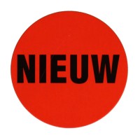 F904 rol @ 2.000 etiketten permanent rond 35 mm fluor rood met zwart bedrukt nieuw F904 rol @ 2.000 etiketten permanent rond 35 mm fluor rood met zwart bedrukt nieuw